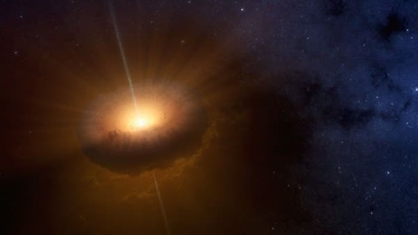 An unusual celestial object called CX330, a young stat. Manifestation